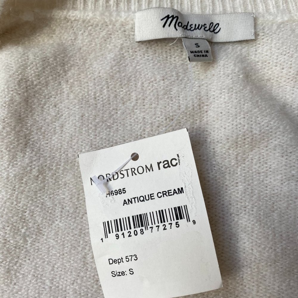 *HOST PICK*Madewell wrap front Ivory BNWT sweater - Picture 8 of 10